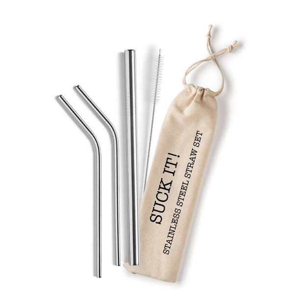 Shell Creek Sellers Reusable Straws - Suck It Reusable Stainless Steel Set