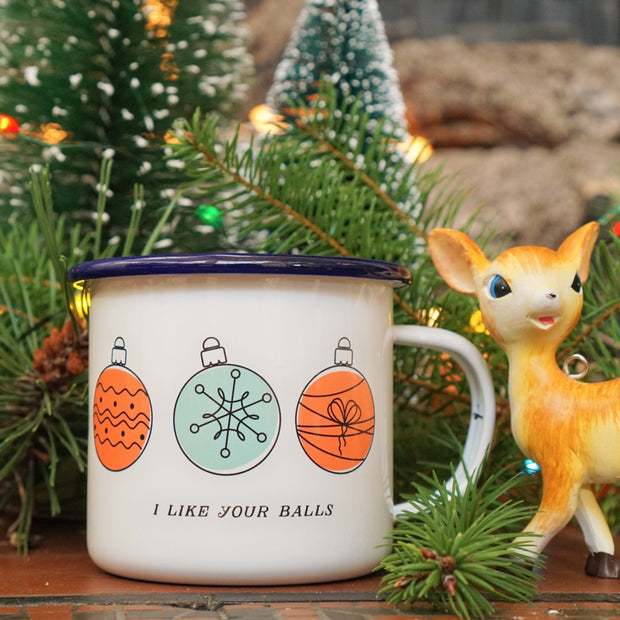 Enamel Co. - I Like Your Balls Funny Couples Christmas Mug