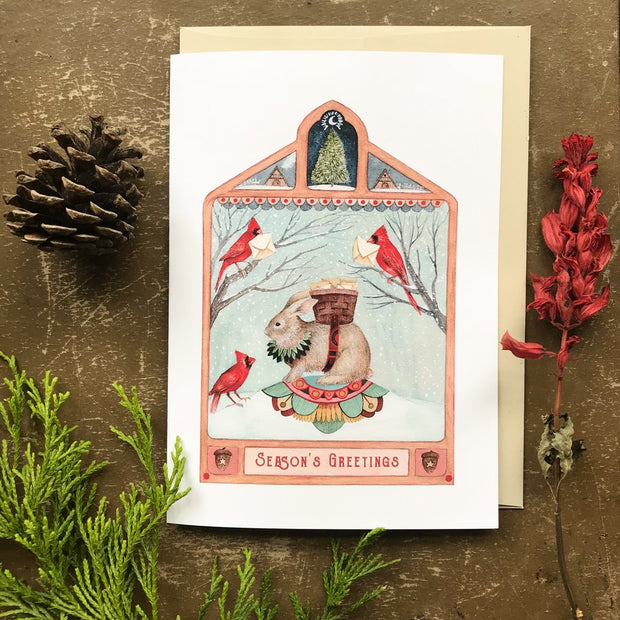 Season's Greetings Cardinal Holiday Card