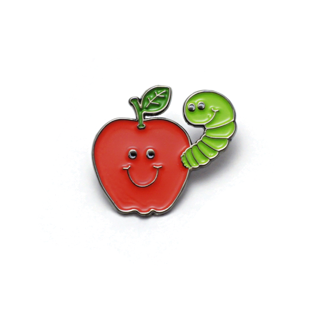 Apple and Worm Enamel Pin