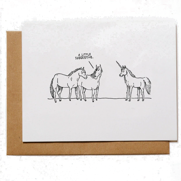 Mountain vs Plains - Suggestive Unicorns Greeting Card