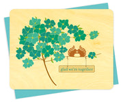 Night Owl Paper Goods - Blue Flower Squirrels Wood Love Card